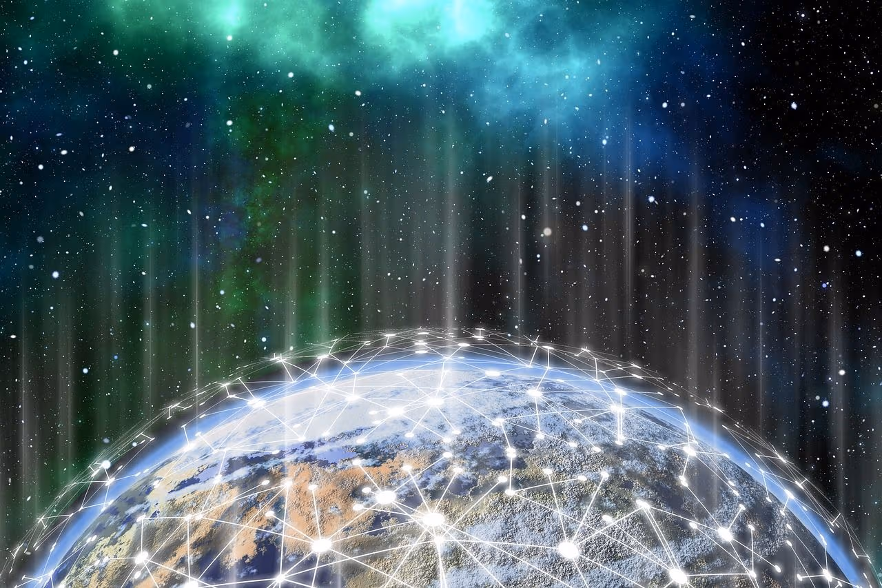A stylized network of light sources covering the Earth (geralt/Pixabay)