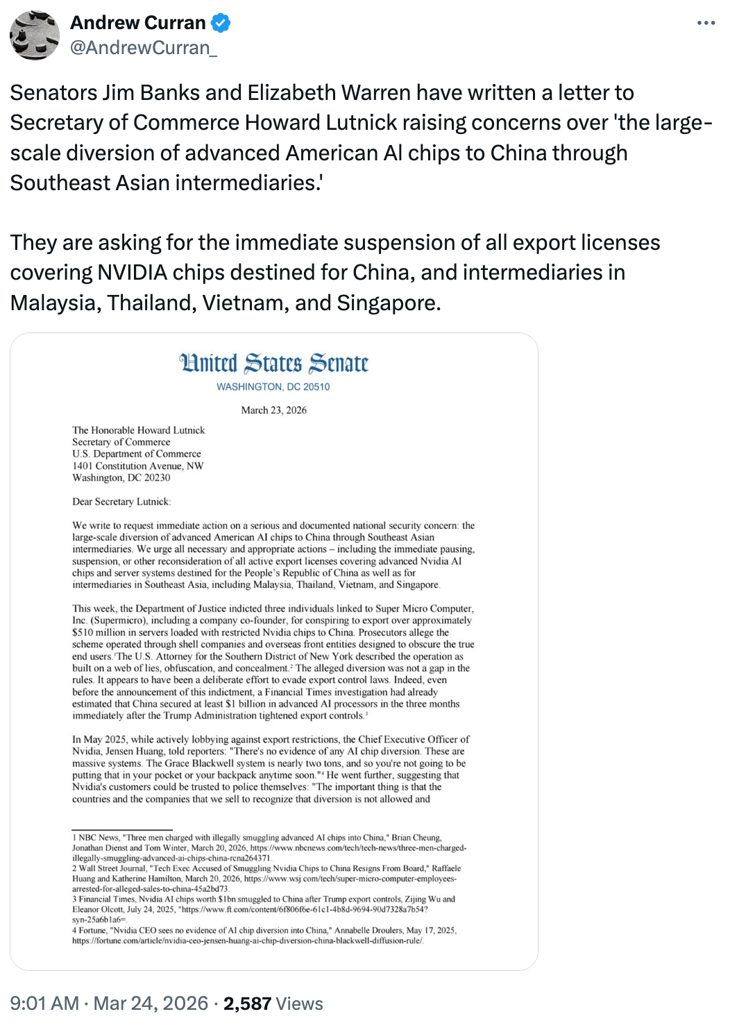 US Senators Seek AI Export Ban on Southeast Asia 4