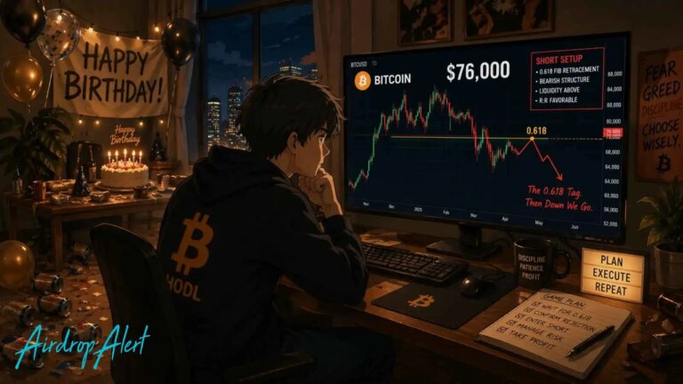 Bitcoin Short Setup 0.618 Fibonacci Rejection Explained - Airdrop Alert 5