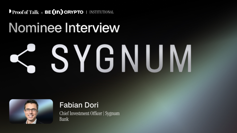 Sygnum Bank: BeInCrypto Institutional 100 Nominee 13