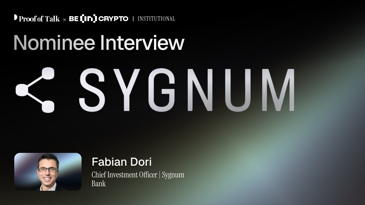 Sygnum Bank: BeInCrypto Institutional 100 Nominee 2