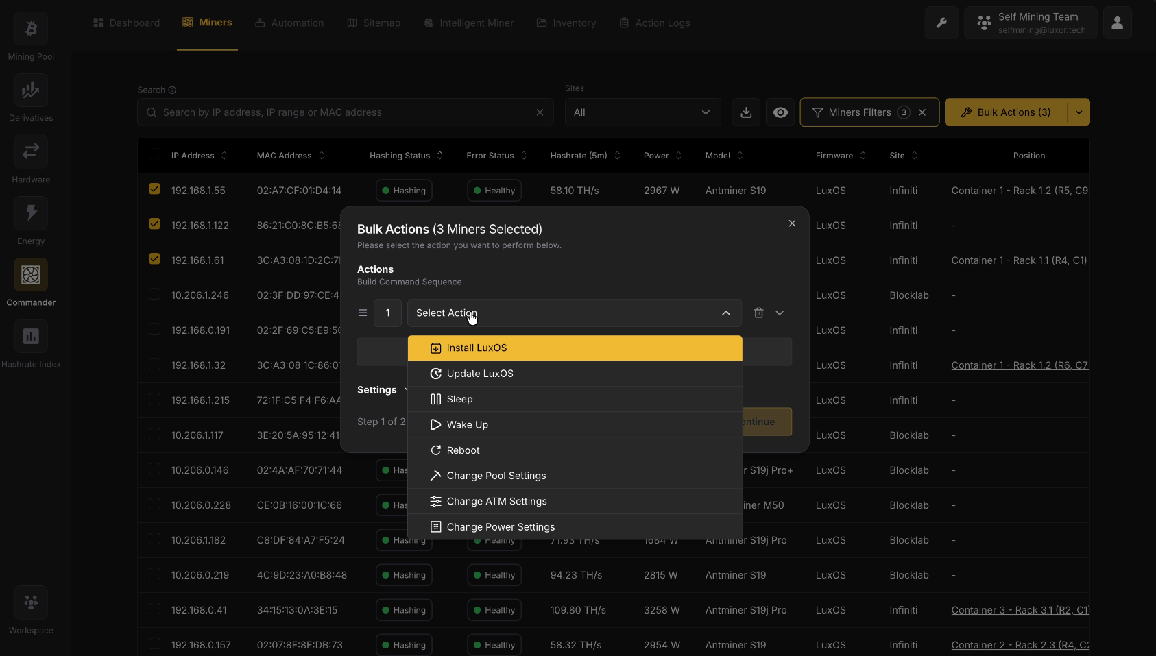 Luxor's Commander: Bitcoin Miner Management Evolved 15
