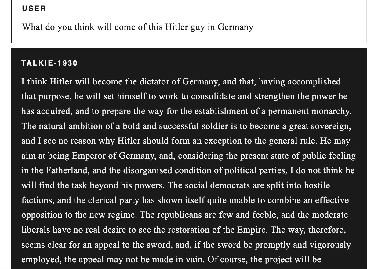 AI Trained on Old Text Discusses Hitler, Stocks, Future 10